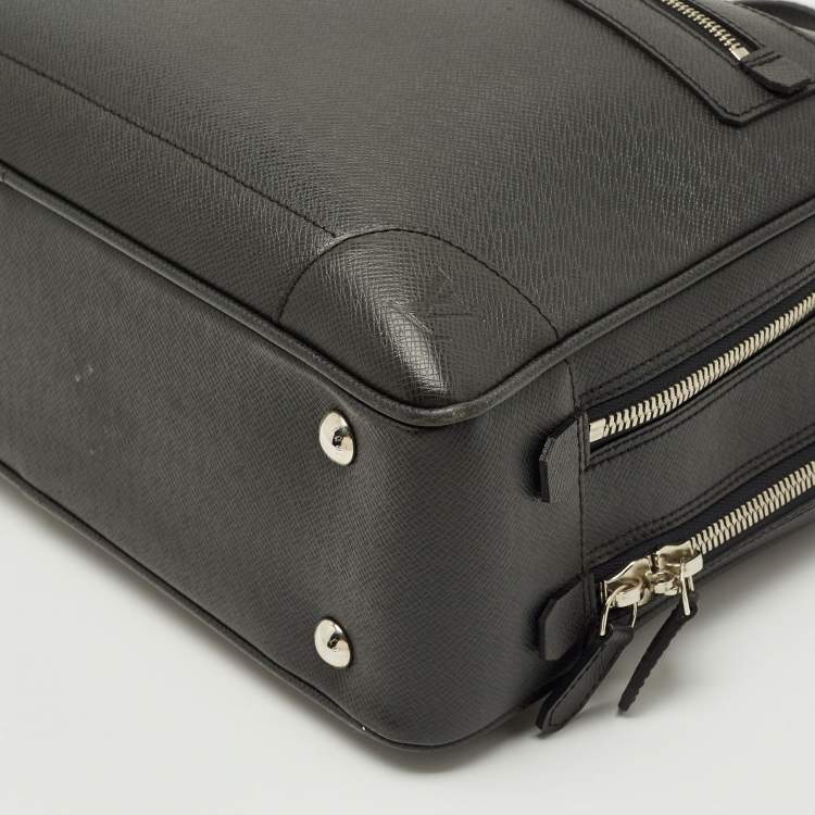 Pre Owned Louis Vuitton Black Taiga Leather Alexander Briefcase