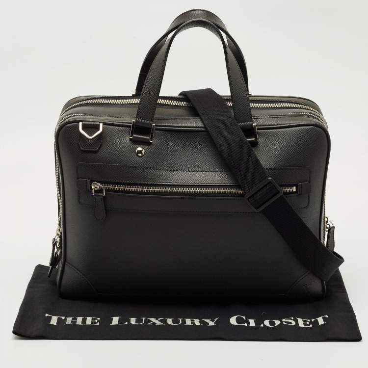 Pre Owned Louis Vuitton Black Taiga Leather Alexander Briefcase