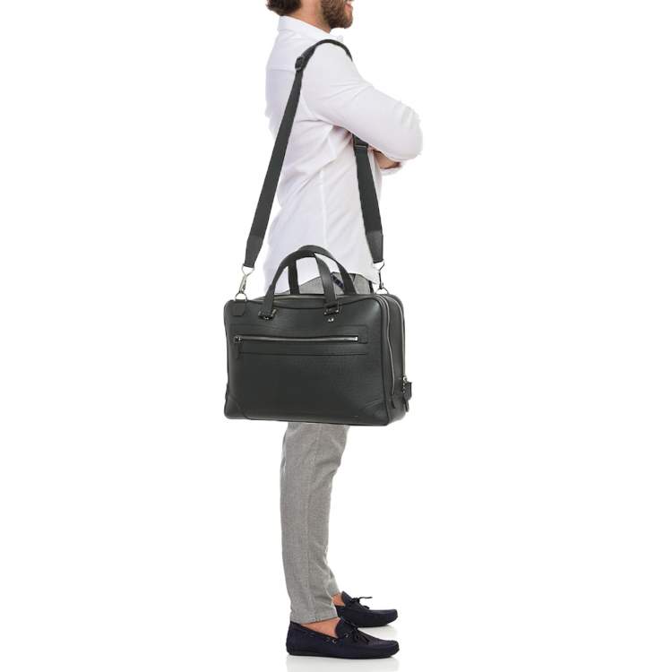 Pre Owned Louis Vuitton Black Taiga Leather Alexander Briefcase