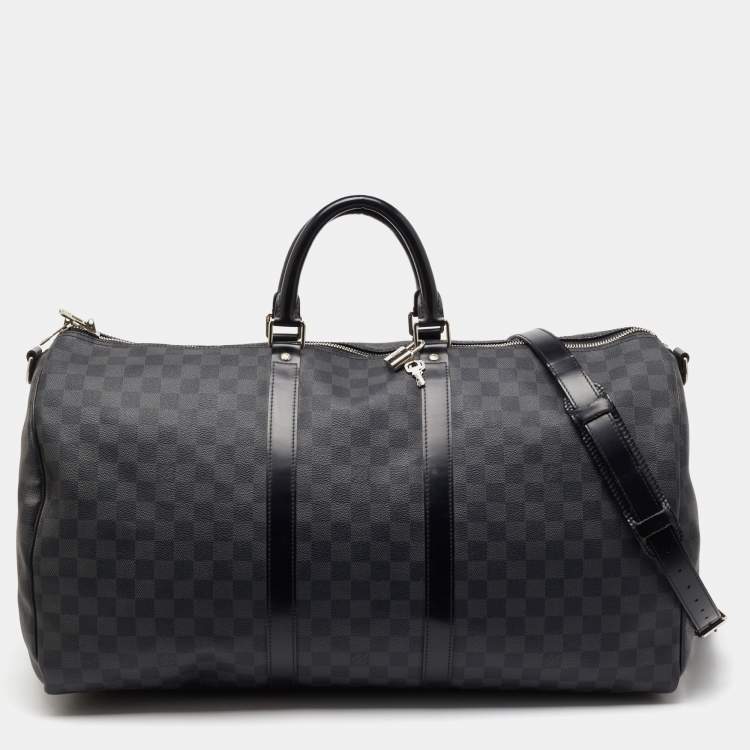Pre Owned Louis Vuitton Damier Graphite Canvas Keepall Bandoulière 55 Bag