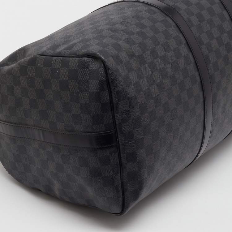 Pre Owned Louis Vuitton Damier Graphite Canvas Keepall Bandoulière 55 Bag