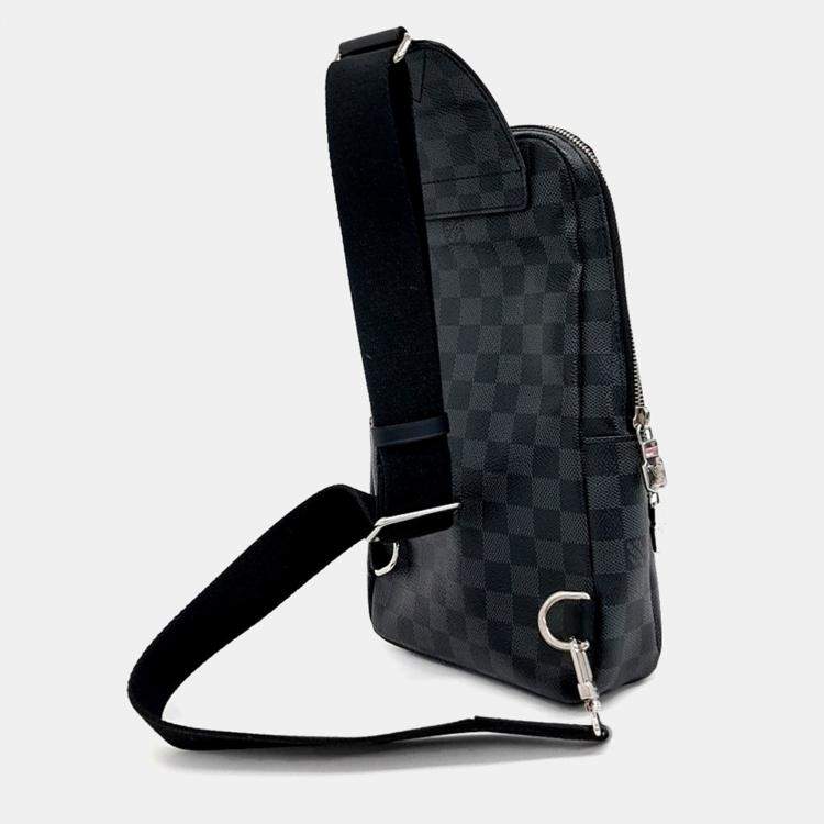 Pre Owned Louis Vuitton Graphite Avenue Black Canvas Slingback