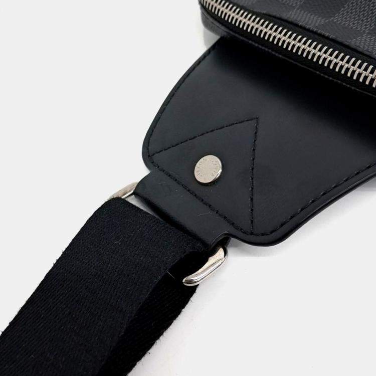 Pre Owned Louis Vuitton Graphite Avenue Black Canvas Slingback