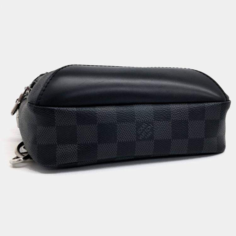 Pre Owned Louis Vuitton Graphite Avenue Black Canvas Slingback