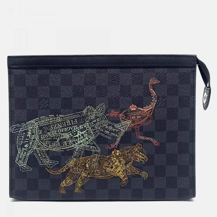 Pre Owned Louis Vuitton Black Coated Canvas Louis Vuitton Pochette Voyage MM