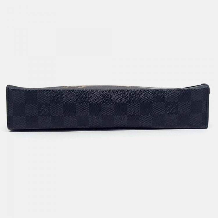Pre Owned Louis Vuitton Black Coated Canvas Louis Vuitton Pochette Voyage MM