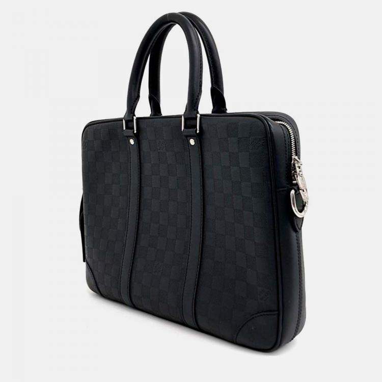 Pre Owned Louis Vuitton Black PVC Damier Infini Porte Document Jour