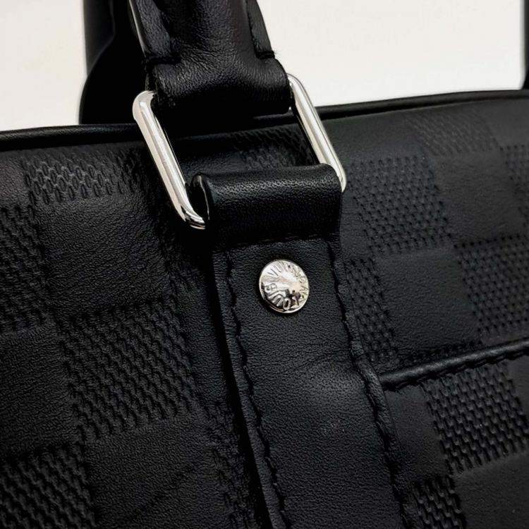 Pre Owned Louis Vuitton Black PVC Damier Infini Porte Document Jour