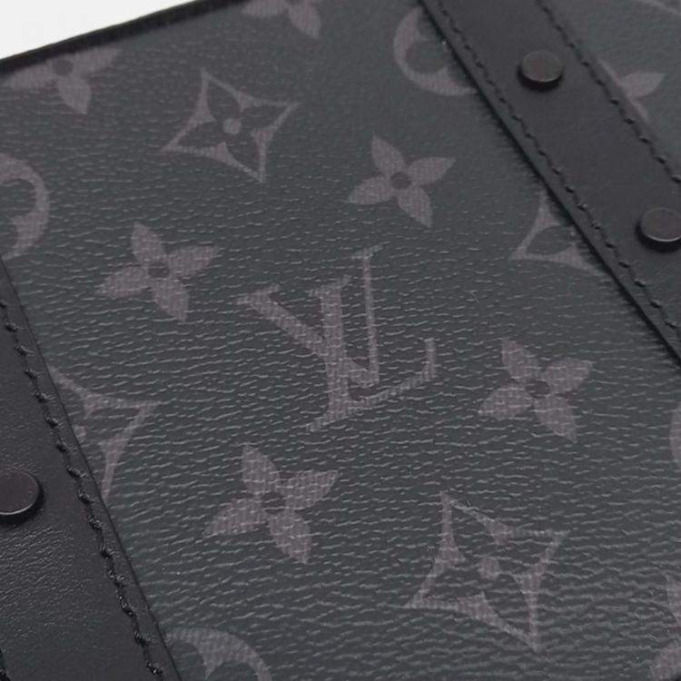Pre Owned Louis Vuitton Black Coated Canvas and Leather Trunk Messenger Bag