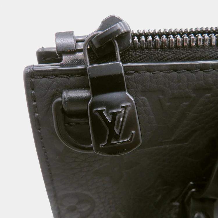 Pre Owned Louis Vuitton Sac Plat Noir Monogram Taurillon Leather Tote Bag