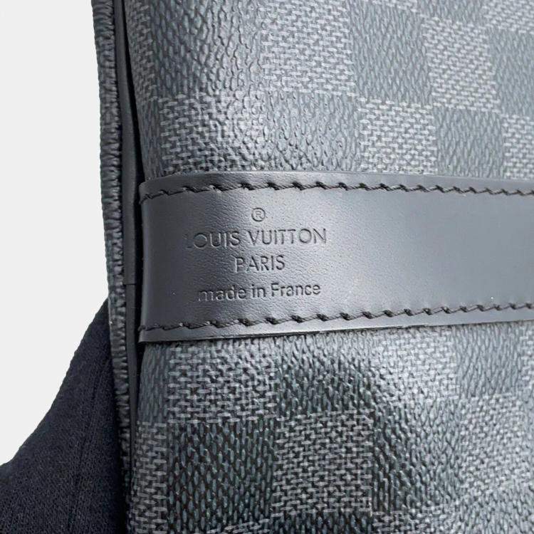Pre Owned Louis Vuitton Keepall Bandouliere 55 Noir Damier Graphite Canvas Travel Bag