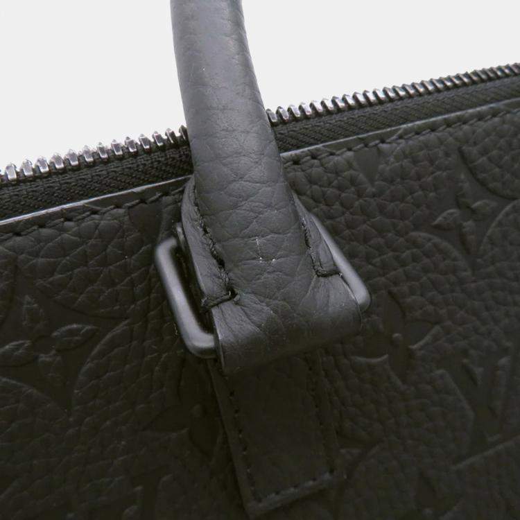 Pre Owned Louis Vuitton Sac Plat Messenger Noir Monogram Taurillon Leather Bag