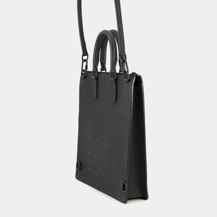 Pre Owned Louis Vuitton Sac Plat Messenger Noir Monogram Taurillon Leather Bag