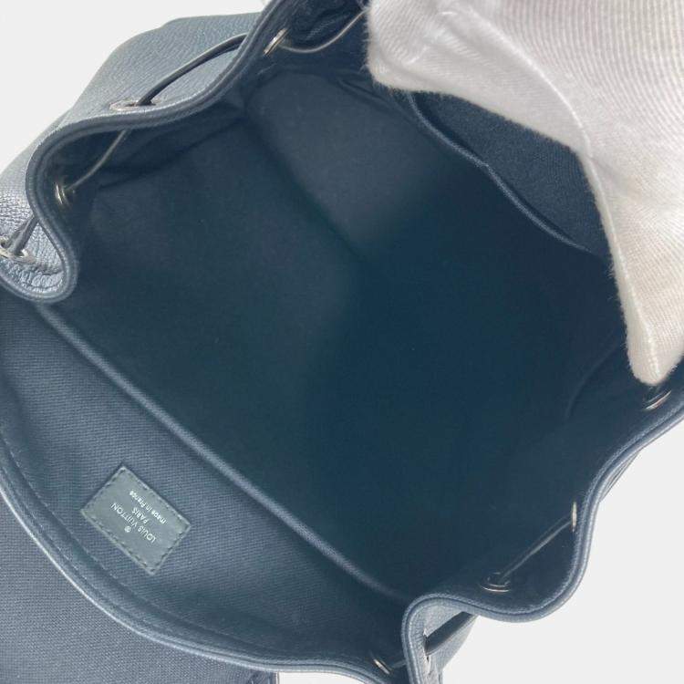 Pre Owned Louis Vuitton Utah Canyon Backpack Leather Blue Marine Navy
