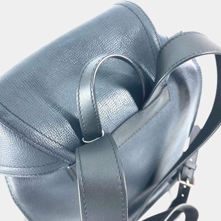 Pre Owned Louis Vuitton Utah Canyon Backpack Leather Blue Marine Navy