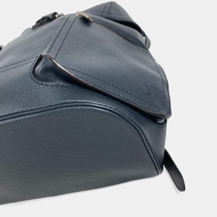 Pre Owned Louis Vuitton Utah Canyon Backpack Leather Blue Marine Navy