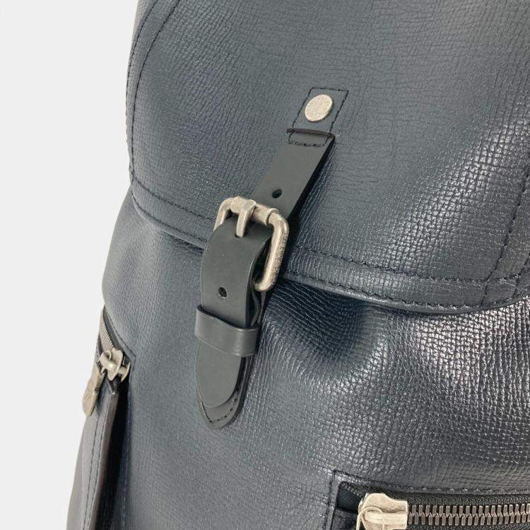 Pre Owned Louis Vuitton Utah Canyon Backpack Leather Blue Marine Navy