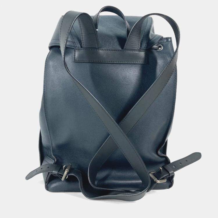 Pre Owned Louis Vuitton Utah Canyon Backpack Leather Blue Marine Navy