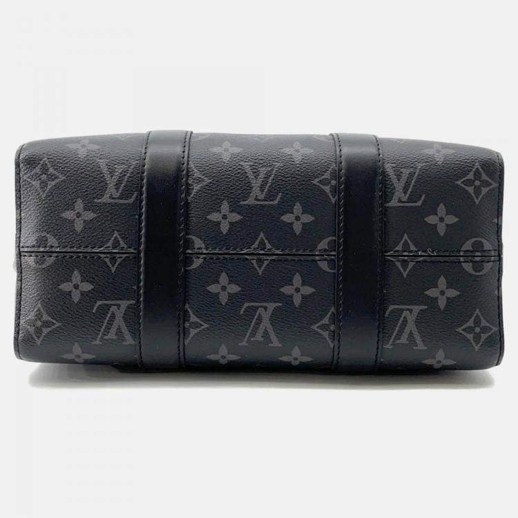 Pre Owned Louis Vuitton City Keepall Noir Monogram Eclipse Monogram Eclipse Reverse