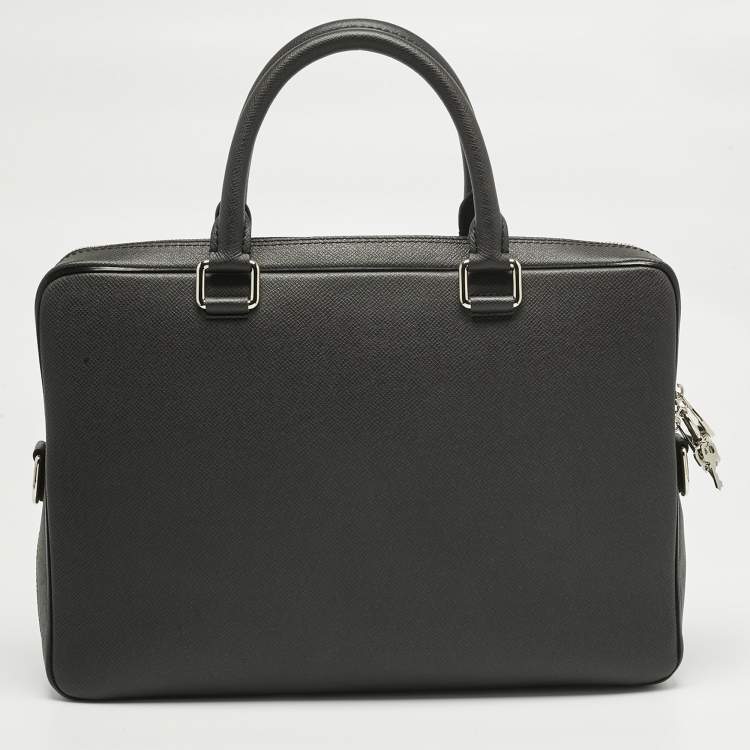 Pre Owned Louis Vuitton Black Taiga Leather Porte Documents Briefcase Bag