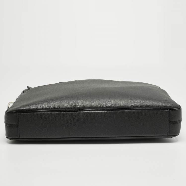 Pre Owned Louis Vuitton Black Taiga Leather Porte Documents Briefcase Bag