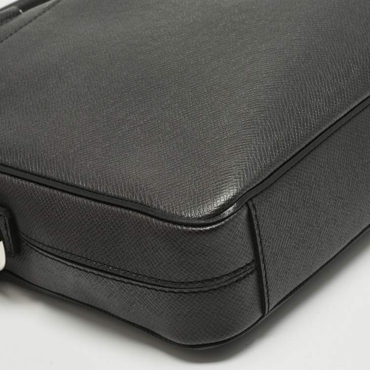Pre Owned Louis Vuitton Black Taiga Leather Porte Documents Briefcase Bag