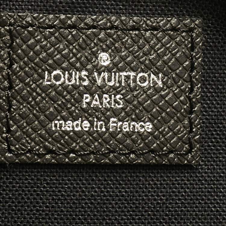 Pre Owned Louis Vuitton Black Taiga Leather Porte Documents Briefcase Bag