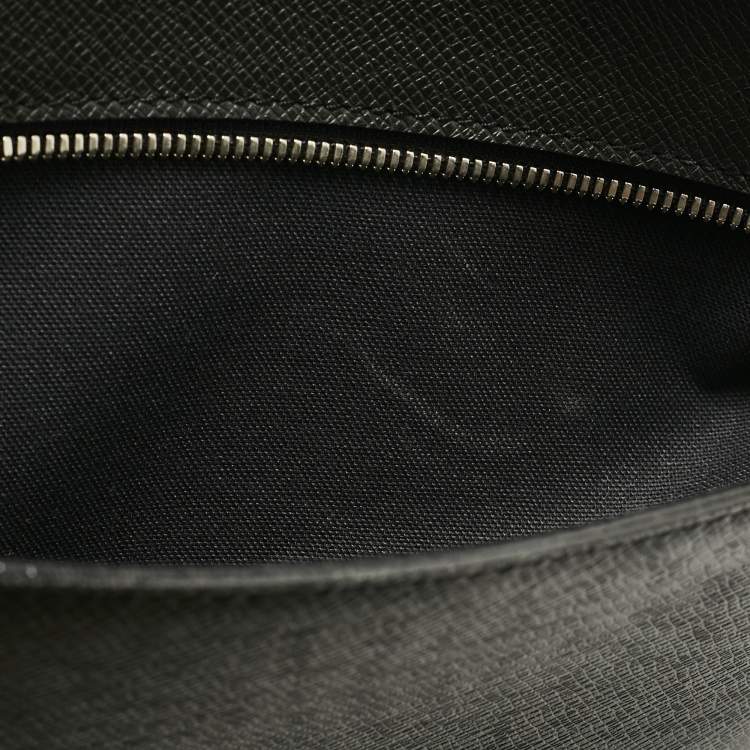 Pre Owned Louis Vuitton Black Taiga Leather Porte Documents Briefcase Bag