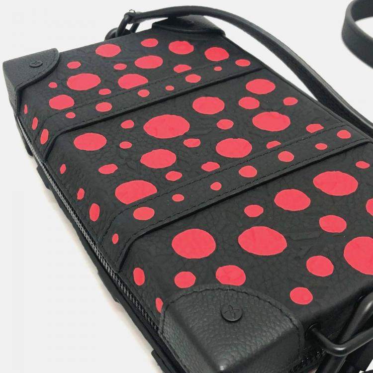 Pre Owned Louis Vuitton Monogram Dot Soft Trunk Wallet Shoulder Bag In Taurillon Leather Black