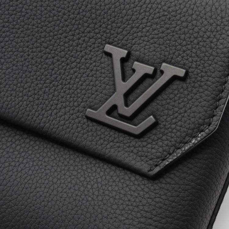 Pre Owned Louis Vuitton Fastline Shoulder Bag Leather Aerogram Black