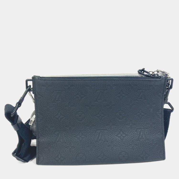 Pre Owned Louis Vuitton Damier Glitter Trio Pouch Nm Coin Case Shoulder Bag Leather/Taurillon Leather Silver