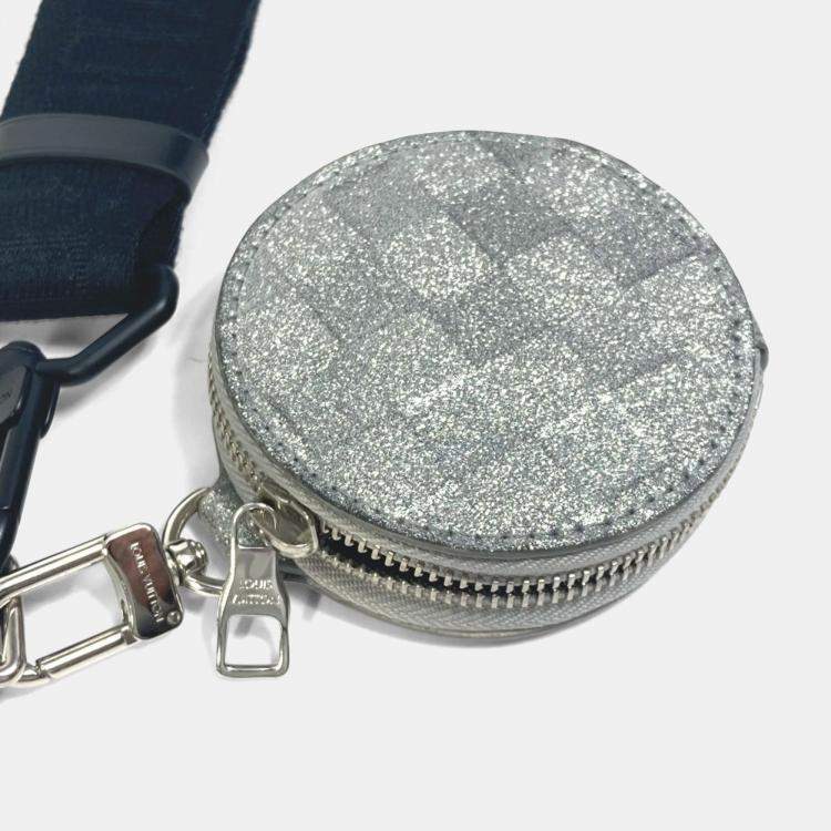 Pre Owned Louis Vuitton Damier Glitter Trio Pouch Nm Coin Case Shoulder Bag Leather/Taurillon Leather Silver