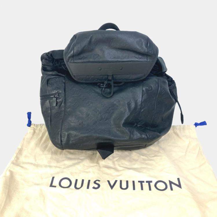 Pre Owned Louis Vuitton M43680 Monogram Shadow Discovery Backpack Leather Black