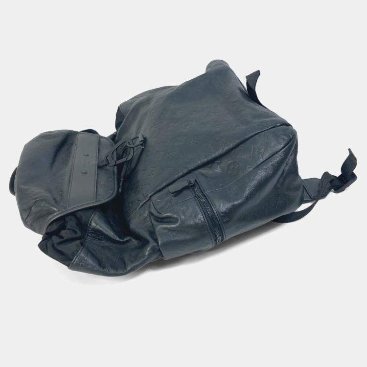 Pre Owned Louis Vuitton M43680 Monogram Shadow Discovery Backpack Leather Black