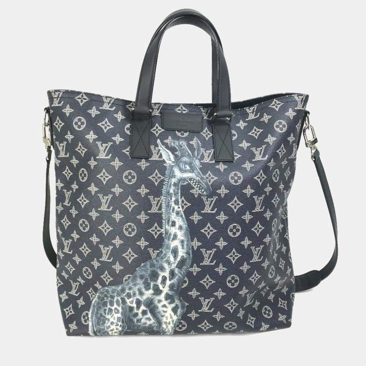 Pre Owned Louis Vuitton Monogram Savannah Jake And Dinos Chapman 2Way Shoulder Bag Crossbody Tote Canvas Navy
