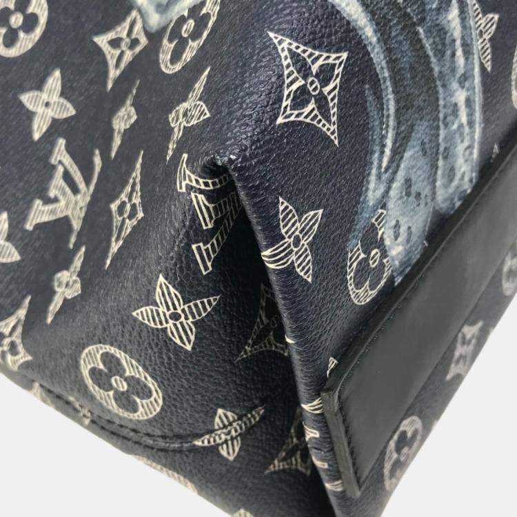 Pre Owned Louis Vuitton Monogram Savannah Jake And Dinos Chapman 2Way Shoulder Bag Crossbody Tote Canvas Navy