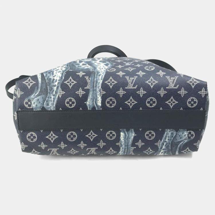 Pre Owned Louis Vuitton Monogram Savannah Jake And Dinos Chapman 2Way Shoulder Bag Crossbody Tote Canvas Navy