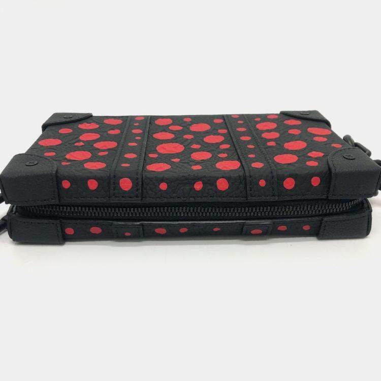 Pre Owned Louis Vuitton Soft Trunk Black/Red Infinity Dot Leather Wallet