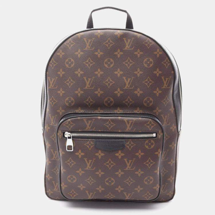 Pre Owned Louis Vuitton Josh Coated Canvas And Leather Monogram Macassar Backpack Brown Black
