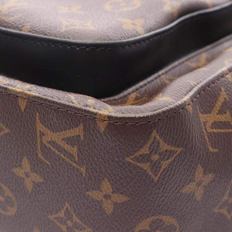 Pre Owned Louis Vuitton Josh Coated Canvas And Leather Monogram Macassar Backpack Brown Black