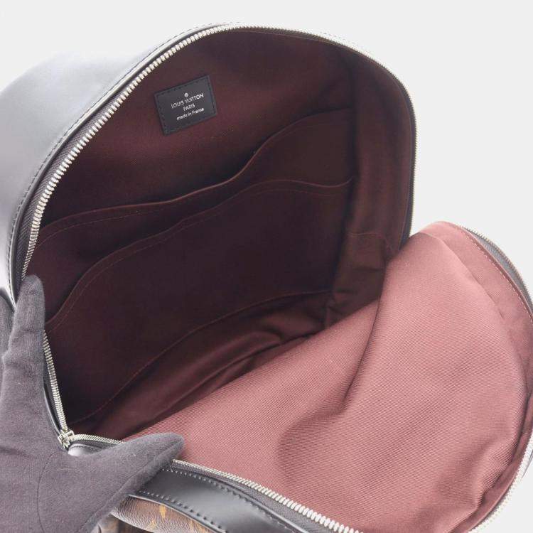 Pre Owned Louis Vuitton Josh Coated Canvas And Leather Monogram Macassar Backpack Brown Black