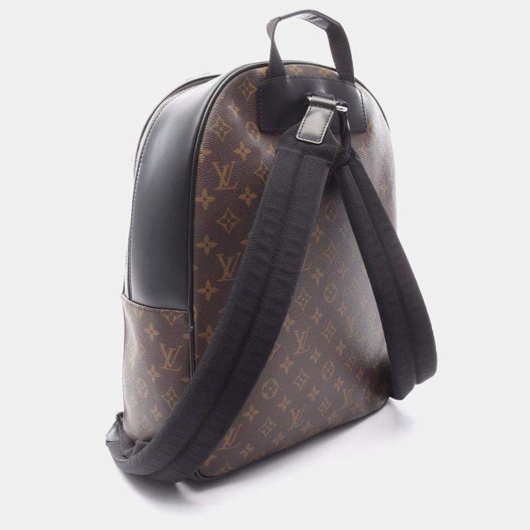 Pre Owned Louis Vuitton Josh Coated Canvas And Leather Monogram Macassar Backpack Brown Black