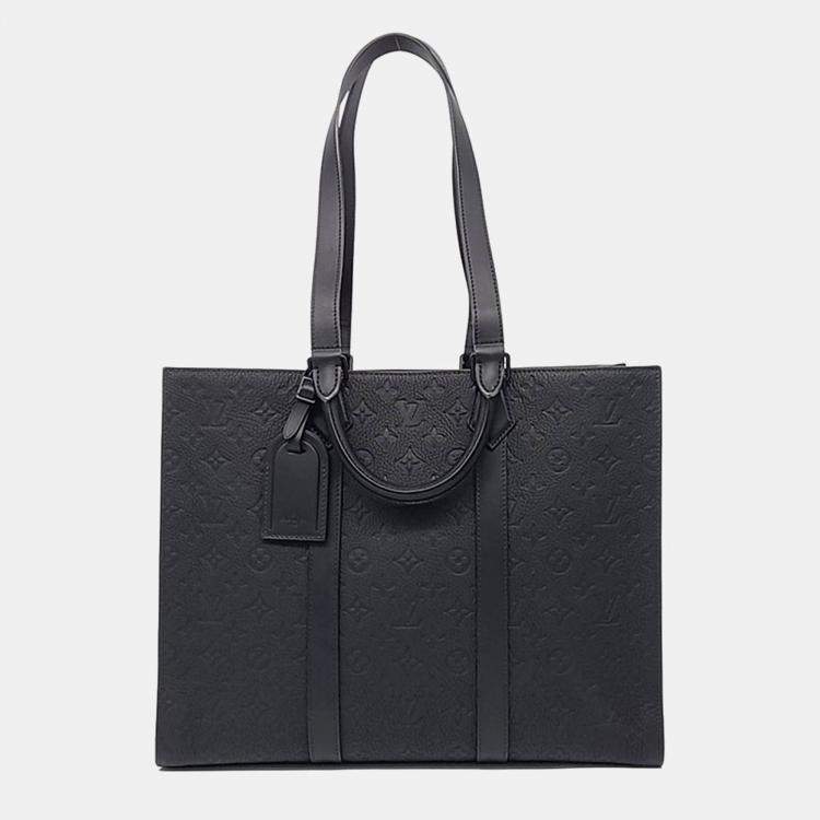 Pre Owned Louis Vuitton Black Leather Taurillon Sac Plat