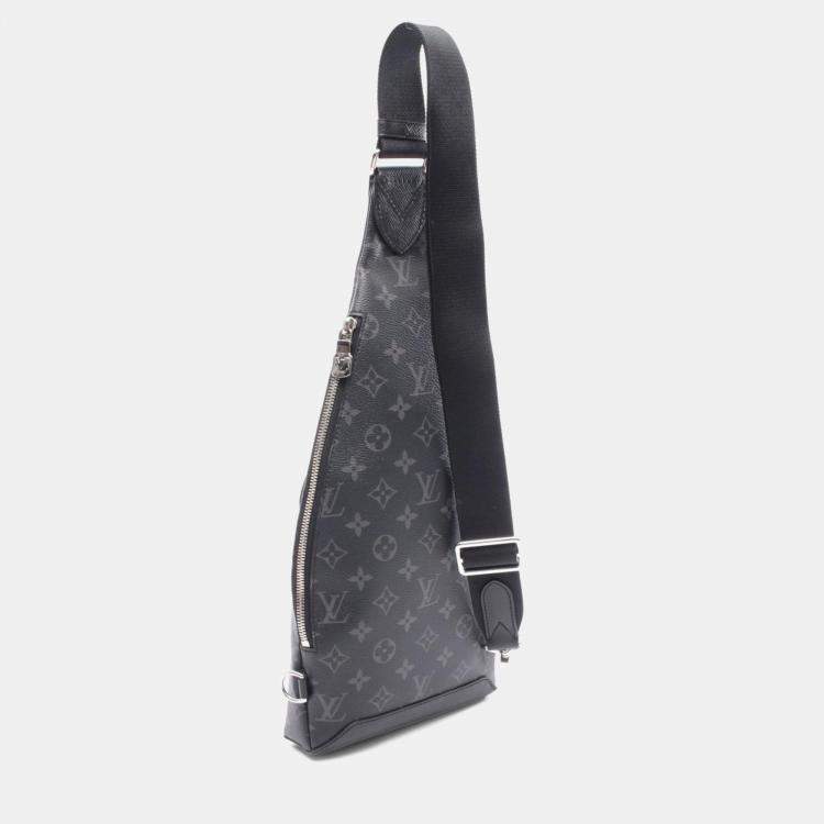 Pre Owned Louis Vuitton Duo  Waist Body Taiga Rama Black Coated Canvas Leather Bag