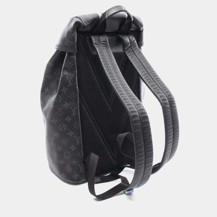 Pre Owned Louis Vuitton X Fragment Design Black Monogram Eclipse Leather Canvas Backpack 