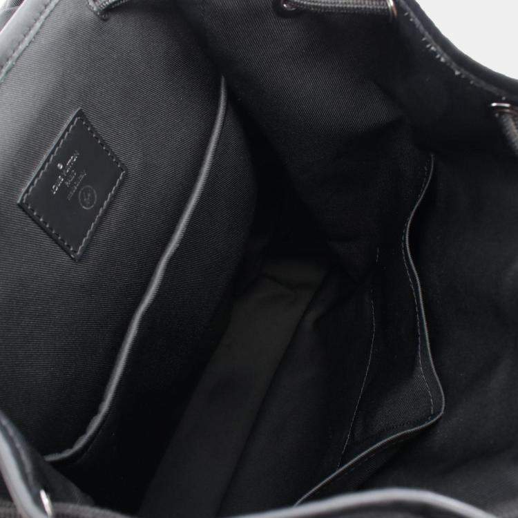 Pre Owned Louis Vuitton X Fragment Design Black Monogram Eclipse Leather Canvas Backpack 