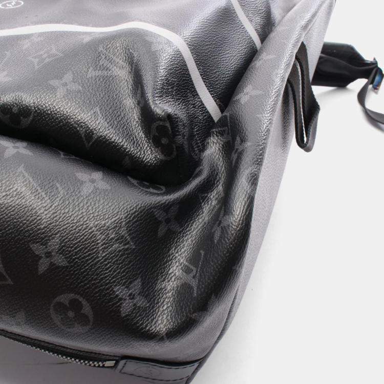 Pre Owned Louis Vuitton X Fragment Design Black Monogram Eclipse Leather Canvas Backpack 