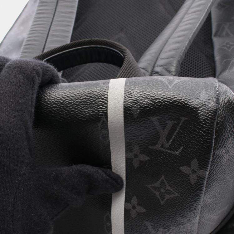 Pre Owned Louis Vuitton X Fragment Design Black Monogram Eclipse Leather Canvas Backpack 