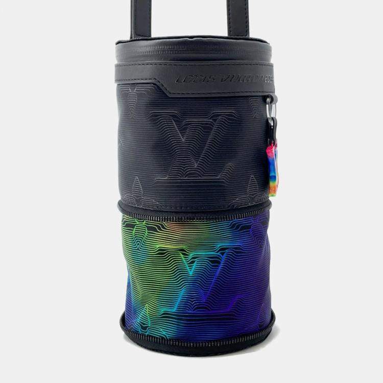 Pre Owned Louis Vuitton 2054 Ii Expandable Polochon Black Nylon Leather Bag