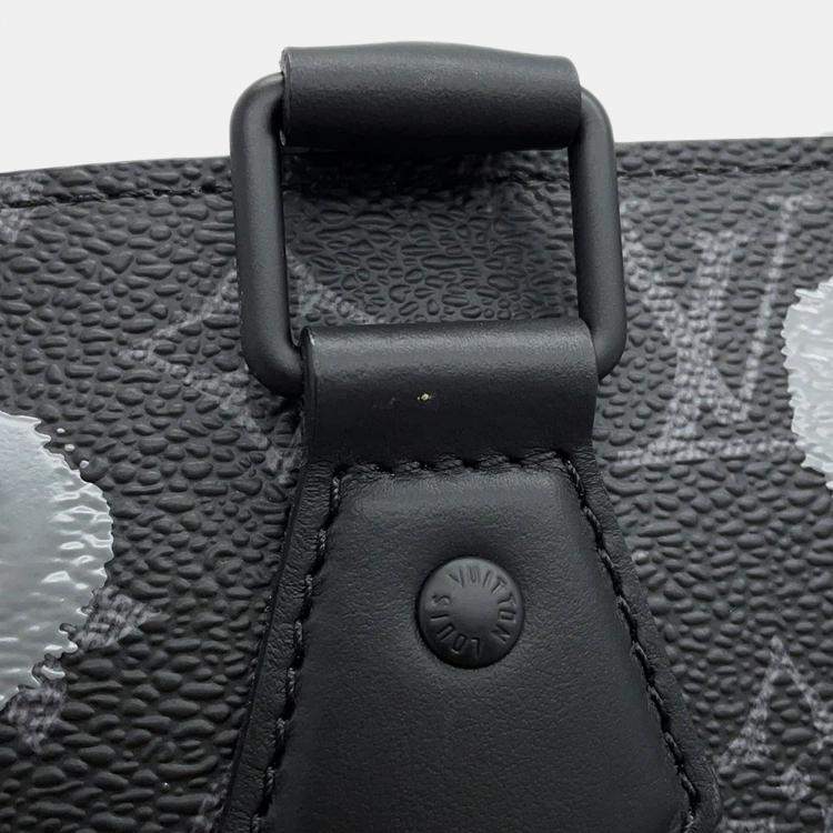 Pre Owned Louis Vuitton Lv × Yk Sac Plat Noir Monogram Eclipse Painted Dot